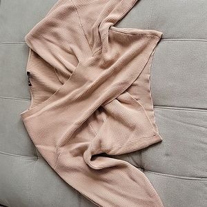 COPY - Long Sleeve Sweaters Cross Wrap Front Off Shoulder Asymmetric Hem